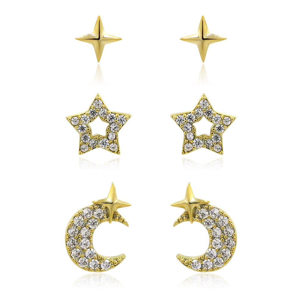 Star Moon Earrings Gift Set